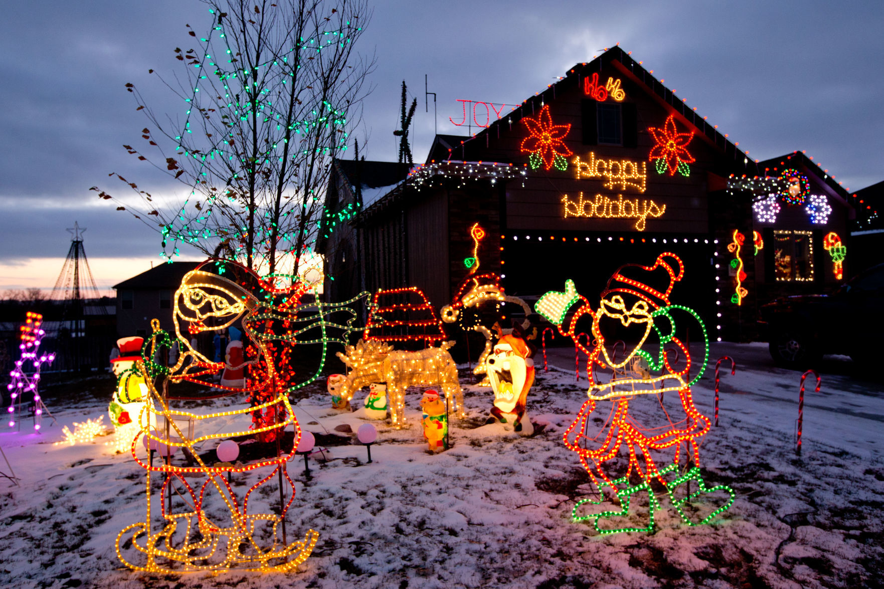 The Christmas light display at Deb and Marc Hansen's home in La Vista.